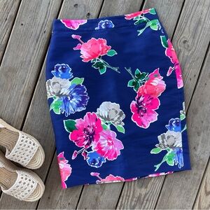 Kate Spade New York Blue Blooms Marit Pencil Skirt 8 M